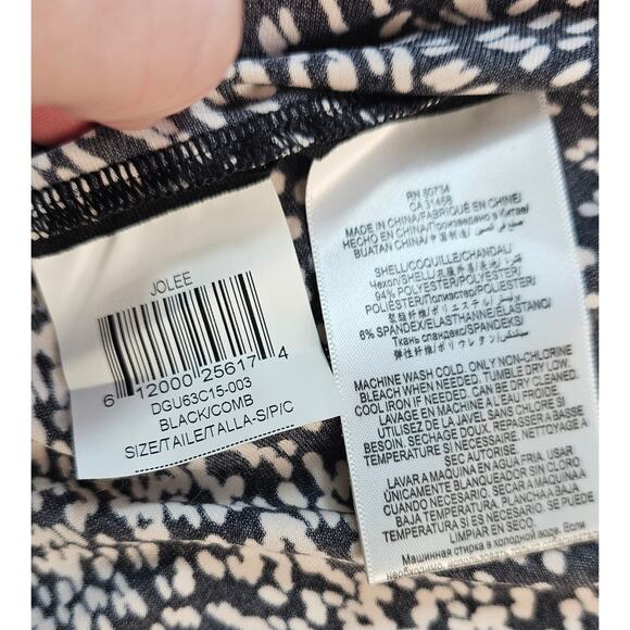 NWT BCBG one arm geometric black white formal chic size S midi dress Asymmetric - Picture 6 of 9